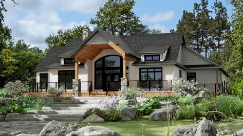 Beaver Homes and Cottages - Cariboo SC Beaver Homes And Cottages, Beaver Homes, Bungalow Ideas, Permanent Residence, Walkout Basement, Virtual Design, Front Elevation, Screened Porch, Home Hardware