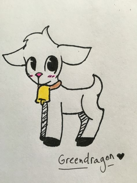 For Emma! Chibi Goat, Goat Reference, Goat Sketch, Cute Goats, Animal References, A Goat, Character Inspo, Drawing Ideas, Animal Drawings