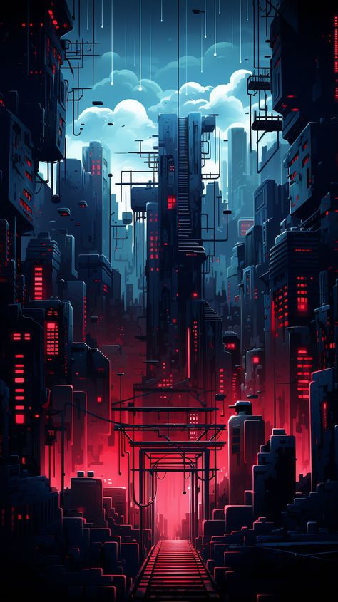 Red Cyberpunk Aesthetic, Cyberpunk Background, Camoflauge Wallpaper, Pretty Phone Backgrounds, Cityscape Wallpaper, Sci Fi Landscape, Vaporwave Wallpaper, Japanese Poster Design, Cyberpunk City