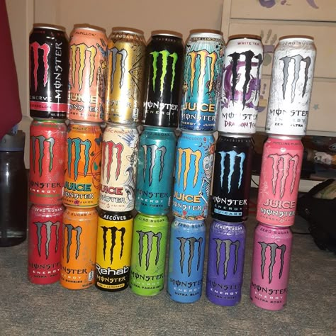 Monster Energy Aesthetic, Monster Flavors, Monster Cans Diy, Monster Drink, Monster Room, Monster Energy Drinks, Addictive Personality, Monster Pictures, Monster Crafts