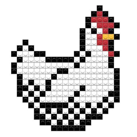 Chicken Cross Stitch, Crochet Pot Holders Free Pattern, Seed Bead Patterns Free, Chicken Crafts, Crochet Chicken, Tiny Cross Stitch, Potholder Patterns, Beading Patterns Free, Hama Beads Patterns