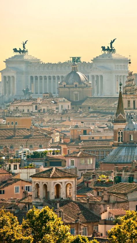 Rome skyline, Rome, Lazio, Italy An image travel guide about things to do in Rome, Italy - a place full of history and amazing monuments! -- Have a look at http://www.travelerguides.net Bella Roma, Travel Italy, Old Buildings, Rome Italy, Lucca, Places Around The World, Wonderful Places, Travel Around The World, Vacation Spots