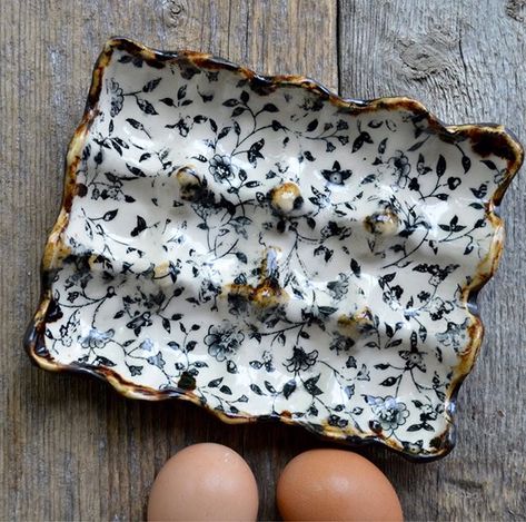 A sneak peak of one of the vintage handmade ceramic egg cartons that will be available on Saturday from 7pm. Link in bio. #eggs #moreeggs… Ceramic Egg, Egg Cartons, Egg Tray, Cerámica Ideas, Ceramic Handmade, Chicken House, Egg Holder, Egg Carton, Sneak Peak