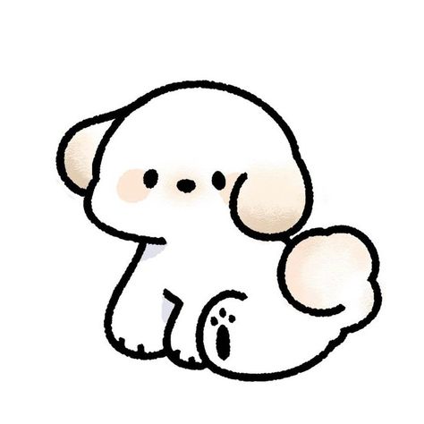 Cute Dog Drawings Easy Kawaii, Cute Animal Drawing Ideas Easy, Cute Puppy Drawing Kawaii, Cute Puppy Doodle, Kawaii Dog Drawing, Cute Dog Drawing Easy, Doodle Pfp, Puppy Icon, Puppy Drawing Easy