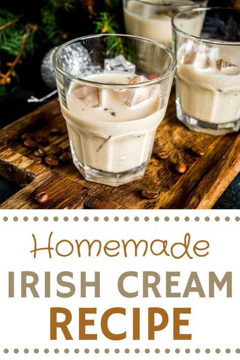 This homemade Baileys copycat recipe is an easy to make liqueur. Use Bailey's in coffee, desserts or enjoy  a glass of Homemade Irish Cream over ice. Great in alcoholic mixed drinks; try this easy Irish Cream in fall drinks and winter cocktails. Homemade Baileys Recipes, Home Made Baileys Irish Cream, Homemade Baileys Irish Cream, Baileys Drinks, Baileys Cocktails, Irish Cream Recipe, Homemade Baileys, Homemade Irish Cream, Baileys Recipes