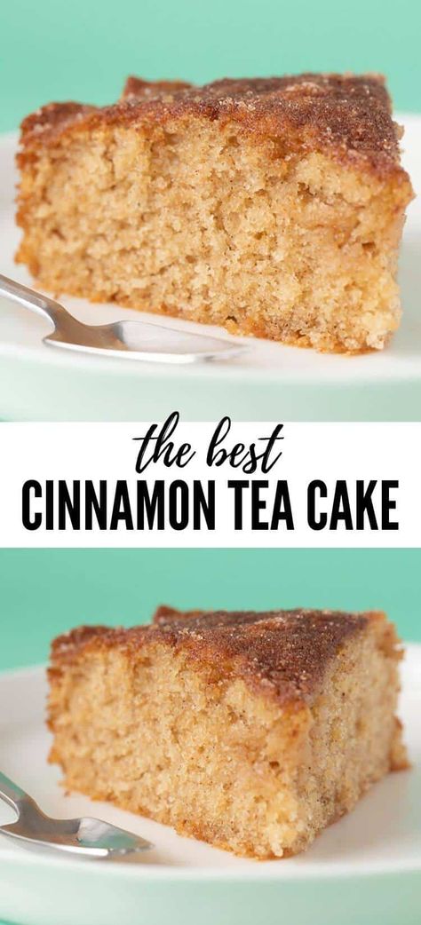 Introducing my easy Cinnamon Tea Cake. It comes together in minutes and boasts a buttery crumb and a sweet cinnamon sugar crust. The perfect cake for morning tea! Recipe from sweetestmenu.com #cake Tea Cakes, Cinnamon Tea Cake, Chocolat Cake, Cinnamon Tea, Cinnamon Cake, Tea Cake, Easy Cake Recipes, Cake Cake, Cinnamon Sugar