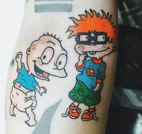 Chuckie Finster, Cartoon Tattoo Ideas, Casino Tattoo, 90s Tattoos, Animated Shows, Character Tattoos, Around Arm Tattoo, Fun Tattoos, Cartoon Tattoo