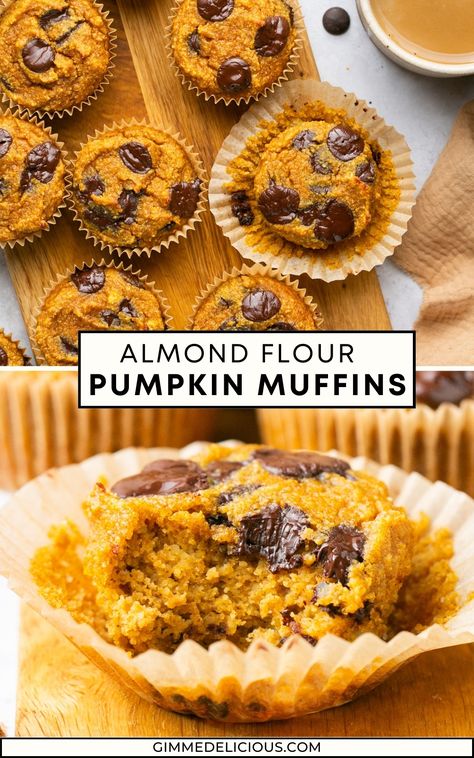 If you’re a fan of pumpkin-flavored treats, you will enjoy these Almond Flour Pumpkin Muffins. They're moist and packed with pumpkin spice and maple flavor. They make the perfect healthy treat or breakfast! Whole30 Pumpkin Muffins, Pumpkin Recipes With Almond Flour, Pumpkin Protein Muffins Almond Flour, Low Carb High Protein Pumpkin Muffins, No Flour Pumpkin Muffins, Zucchini Muffins With Almond Flour, Pumpkin Oat Flour Muffins, Almond Pumpkin Muffins, Healthy Pumpkin Muffins Almond Flour