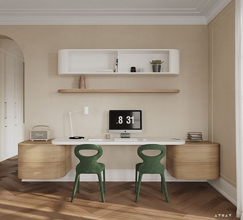 Parisian Villa Ciputra on Behance Parisian Villa, Bangalore House, Parisian Bedroom, Office Rooms, Home Library Rooms, Minimalist Theme, Kids Study Table, Parisian Interior, Working Table