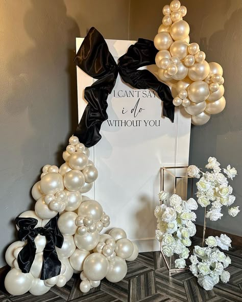 EVERY OCCASION EVENTS • BALLOON & EVENT DECOR WARRINGTON | I CAN’T SAY I DO WITHOUT YOU 🖤 Wedding spam has already begun and I am so excited! Spending the weekend with my best girlies for my… | Instagram Birthday Party Decorations Balloons, Wedding Party Balloons, Backdrop Birthday Decorations, Decoration For Party Ideas, Wedding Balloon Photo Backdrop, Decorating For Wedding, Graduation Event Decor, Decoration Event, Graduate Party