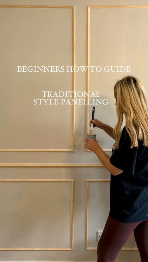 Jade Sweeney | ad DIY traditional paneling for beginners with B&Q - no tools required! Save for future reference 🤍 The coaster hack makes this so easy!... | Instagram Panelling Diy, Colour Room, Room Panel, Wallpaper Decor Ideas, Living Room Panelling, Wood Mouldings, Wall Paneling Diy, Board And Batten Wall, Pooja Room Door Design