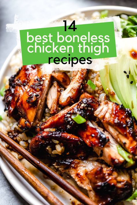 From the oven to the air fryer or grill, these healthy boneless chicken thigh recipes are filled with protein, and all-around delicious! #chicken #chickenthighs #bonelesschickenthighs #dinner #healthyrecipes #weightwatchers Peruvian Chicken Recipe, Chicken Casserole Recipes Healthy, Healthy Chicken Thigh Recipes, Cooking Chicken Thighs, Chicken Thighs Dinner, Macro Counting, Bbq Chicken Salad, Easy Chicken Thigh Recipes, Boneless Chicken Thigh Recipes