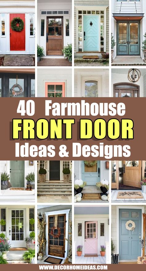 Front Door Farmhouse Colors, Front Door Farmhouse Decor, Front Farmhouse Door, Farmhouse Exterior Front Door, Modern Farmhouse Front Door Ideas, Front Door Redo Ideas, Large Front Door Ideas, Front Door Color Farmhouse, Farmhouse Front Entry