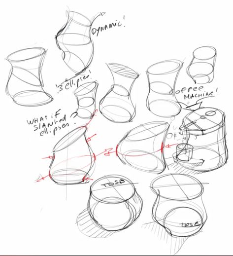 Draw various viewpoints #Designsketching #drawcylinder #draworganicforms #Productdesign #FastSketching #LEARN1TIPADAY #ProductDesignTutorials https://www.thedesignsketchbook.com/how-to-draw-100-forms-and-turn-them-into-products-cylinder-base/ Form Drawing Practice, Fundamental Drawing Practice, Cylinders Drawing, Basic Forms Drawing, Constructional Drawing, Organic Forms Drawing, Cylinder Drawing, Perspective Tips, Practice Drawing Shapes