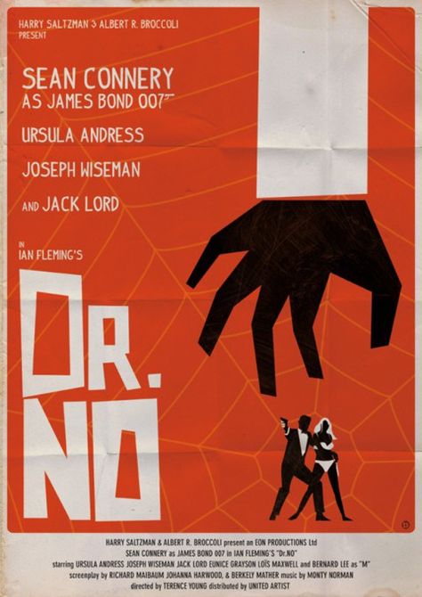 The James Bond 007 Dossier | Fantastic Saul Bass-Style James Bond Poster Series Saul Bass Posters, Bond Poster, James Bond Movie Posters, James Bond Movies, Minimal Movie Posters, Bond Movies, Poster Series, Movie Posters Minimalist, Alternative Movie Posters