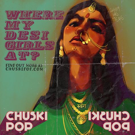 A new online platform celebrates the aspects of desi-ness that brown women once felt ashamed of. Desi Digital Art, Desi Punk, Desi Illustration, Desi Art, Famous Tattoo Artists, Feminist Artist, South Asian Art, Vintage Poster Design, Tattoos And Body Art