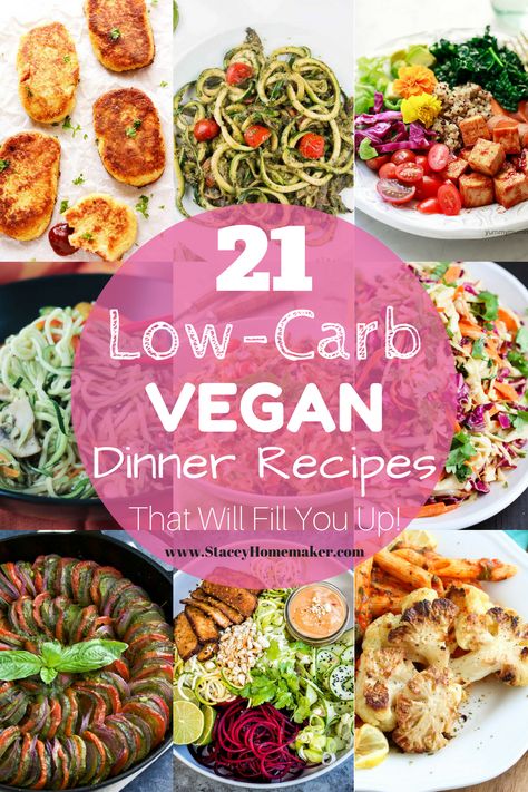 21 Low-Carb Vegan Recipes That Will Fill You Up! No Carbs, Vegan Keto Recipes, Low Carb Vegetarian Recipes, Keto Vegan, Resep Diet, Low Carb Vegan, Low Carb Vegetarian, Makanan Diet, Vegan Keto