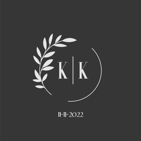 Initial letter KK wedding monogram logo design inspiration Kk Logo Design Fonts, Kh Logo Design, Kk Logo Design, Wedding Monogram Logo Initials, Kk Monogram, Couple Monogram Design, Kk Logo, Engraving Acrylic, Wedding Initials Logo