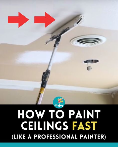 Thinking of painting your ceiling? Here are 5 awesome painting tips from a professional painter that can help you paint your ceilings fast. How To Paint A Ceiling Tips, Painting Your Ceiling, Easy Way To Paint Ceiling, Painting Slanted Ceilings, Easiest Way To Paint A Ceiling, Tips For Painting Ceilings, Glossy Ceiling Paint, Ceiling Painting Tips, Color Painted Ceiling