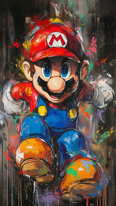 Images Pop Art, Frames Ideas, Super Mario Art, Mario Art, Cartoon Character Pictures, Pop Art Wallpaper, Cool Wallpapers Art, Oil Painting Abstract, Canvas Art Painting