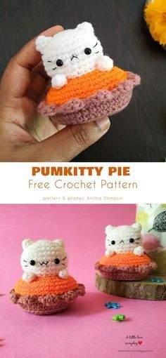 Crochet Pour Halloween, Fall Crochet Patterns, Quick Crochet Patterns, Crocheted Items, Pola Amigurumi, Halloween Crochet Patterns, Crochet Animals Free Patterns, Crochet Design Pattern, Kawaii Crochet