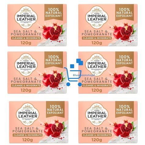 Imperial Leather Pomegranate & Sea Salt Exfoliating Bar Soap, Pack 6 x 120g. Imperial Leather, Body Soap, Bar Soap, Sea Salt, Pomegranate, Bath And Body, Salt, Soap, Bar