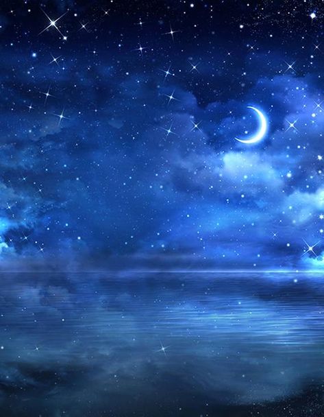 Moonlight Night Blue Sky Shining Stars Photography Backdrops | Etsy Baby Shower Photo Booth Props, Stars Photography, Night Sky Moon, Photo Bleu, Beautiful Night Sky, Baby Shower Photo Booth, Night Sky Painting, Night Sky Photography, Star Photography