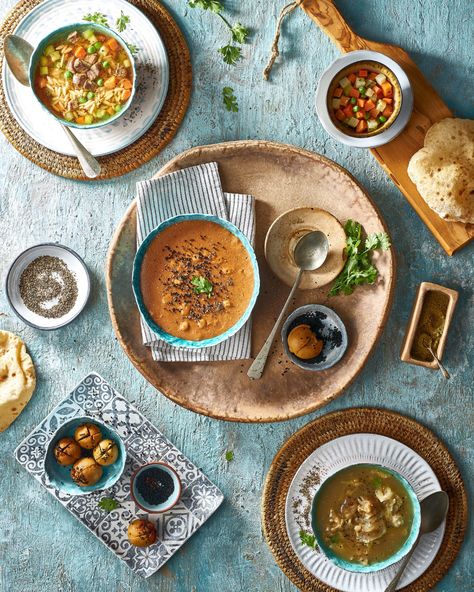 Ahl Alkaram Menu on Behance Arabian Food Photography, Lebanese Food Photography, Soup Advertising, Thai Express, Healthy Thai Recipes, Healthy Food Photography, Food Art Photography, Food Photoshoot, Thailand Food