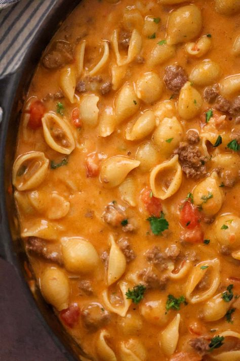 Taco Pasta Soup, Creamy Taco Pasta, Cheese Shells, Taco Pasta Recipes, Ground Beef Pasta Recipes, Cream Cheese Pasta, Beef Pasta Recipes, Ground Beef Pasta, Pecan Bars