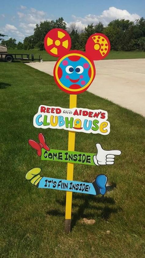 Mickey mouse clubhouse birthday Welcome Sign Reed and Aiden's Clubhouse Mickey 1st Birthdays, Twodles Birthday, Mickey Mouse Bday, Mickey Mouse Themed Birthday Party, Fiesta Mickey Mouse, Mickey Mouse First Birthday, Mickey Mouse Clubhouse Birthday Party, Mickey Mouse Clubhouse Party, Mickey Mouse 1st Birthday