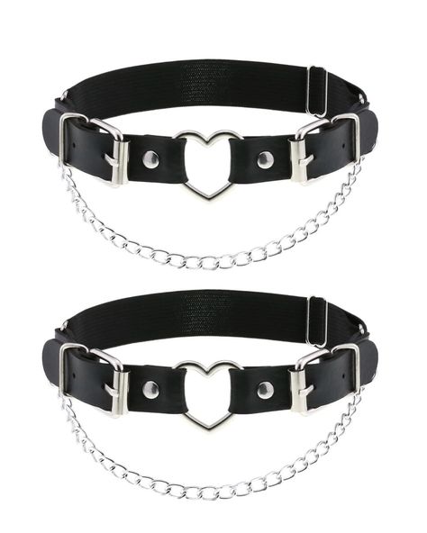 PRICES MAY VARY. Material: PU Simulated Leather, Alloy. Adjustable Garter Diameter: 40cm-70cm(15.5"-27.5"). Gothic punk design Can be worn under dresses and skirts Package Included : 2pcs Garter Pretishows leather leg garter belt set make you feel very comfortable Garter Knife, Thigh Band, Thigh Garter, Gothic Heart, Thigh Harness, Black Garter, White Garters, Leg Harness, Leg Garter