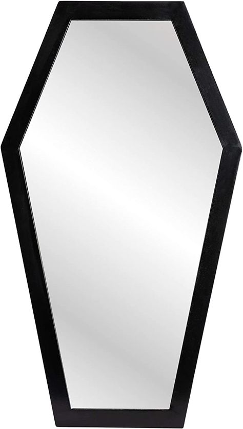 Amazon.com: Gothic Curiosities Large Coffin Mirror - 23 Inch Gothic Decor for Bedroom Or Bathroom - Hooks and Hardware Included, Ready to Hang - Pair with Spooky Goth Coffin, Moon Shelf: Kitchen & Dining Goth Mirror, Coffin Mirror, Macabre Horror, Goth Office, Coffin Decor, Coffin Shelf, Dresser In Living Room, Moon Shelf, Goth Houses