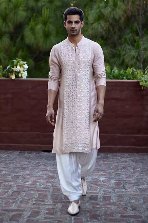 Explore Luxury Designer Menswear Collection Online at Aza Fashions Ivory Kurta For Men, Peach Kurta For Men, Men Kurta Designs Style, Kurta Designs Men's, Pathani For Men, Indian Wedding Clothes For Men, Wedding Kurta For Men, Salwar Pants, Sangeet Outfit