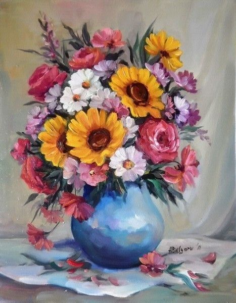 Flower Vase Reference, Flower Vase Photography, Flower Paintings Acrylic, Vase Of Flowers Painting, Oil Pastel Flowers, Flowers In Vase Painting, Watercolor Horse Painting, Floral Paintings Acrylic, Pencil Drawings Of Flowers