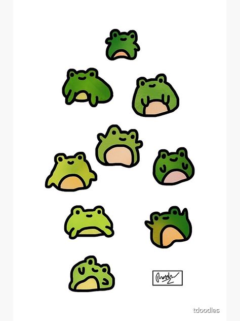 Simple Doodles Frog, Mini Frog Drawing, Cute Frog Doodles Easy, Cute Easy Frog Drawing, Frog Doodle Aesthetic, Cute Giraffe Doodle, Cute Doodles Frog, Froggy Doodle, Cute Simple Doodles Aesthetic