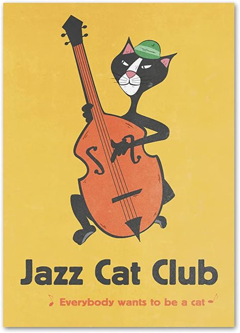 Jazz Festival Poster Club Cat Jazz Festival Canvas Painting Abstract Wall Art Jazz Music Prints Fashion Picture for Home Decor 50x70cm X1 No Frame : Amazon.ca: Home Jazz Festival Poster, Jazz Painting, Arte Jazz, Jazz Cat, Canvas Painting Abstract, Music Prints, Poster Club, Prints Fashion, Arte Peculiar