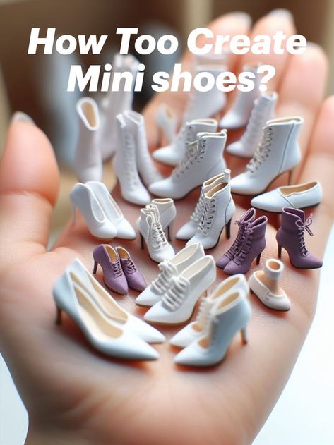 how to create miniature shoes Bjd Shoes Tutorial, Miniature Clothes Patterns, Miniature Tutorials Step By Step, Miniature Clothes Diy, Making Dollhouse Miniatures, Miniature Doll Houses, How To Make Doll Shoes, Doll Miniatures Diy, Miniature Dolls How To Make