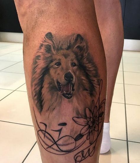 The 14 Most Realistic Dog Tattoos For Collie Owners | Page 2 of 3 | PetPress Collie Tattoo, Rip Dog, Dog Tattoo Ideas, Dog Print Tattoo, Tattoos For Dog Lovers, Dog Memorial Tattoos, Dog Paw Tattoo, Nanny Dog, Memorial Tattoo