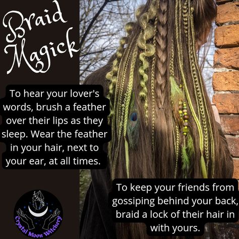 Spiritual Braids, Witchy Braids, Witch Hair Braids, Braid Spells, Witchy Hairstyles Braids, Braids Spiritual Meaning, Moon Braid, Witch Protection Braids, Braid Witchcraft