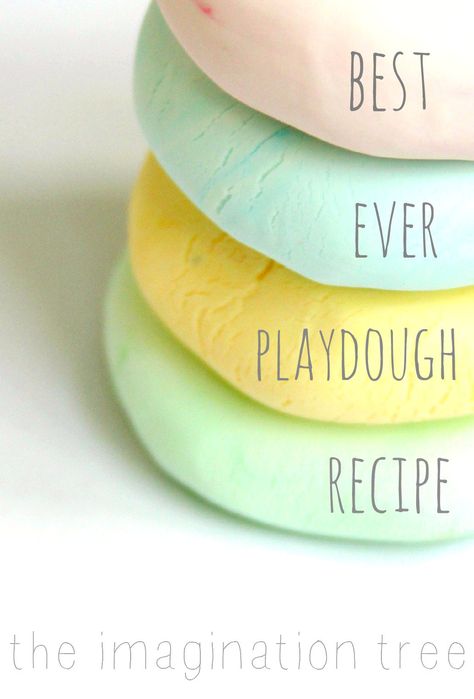 Best ever play dough recipe 4 minute, no-cook play dough from The Imagination Tree Play Dough Recipe, Imagination Tree, Playdough Kits, Dough Recipes, Playdough Recipe, Astuces Diy, Homemade Playdough, Center Activities, Development Activities