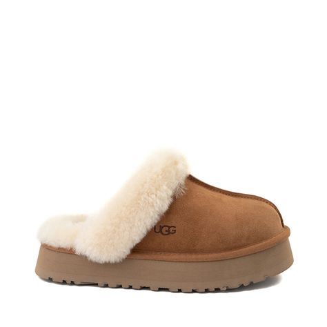 Womens UGG® Disquette Platform Clog - Chestnut | Journeys Cute Uggs, Womens Ugg, Pretty Shoes Sneakers, Comfy Slippers, Ugg Tasman, Shoe Wishlist, Platform Clogs, Ugg Slippers, Girly Shoes