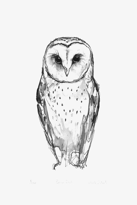 Barn Owl Drawing, Barn Owl Tattoo, Owl Tattoo Drawings, Owl Sketch, Owl Tattoo Design, Owls Drawing, Owl Tattoo, Owl Print, Owl Art