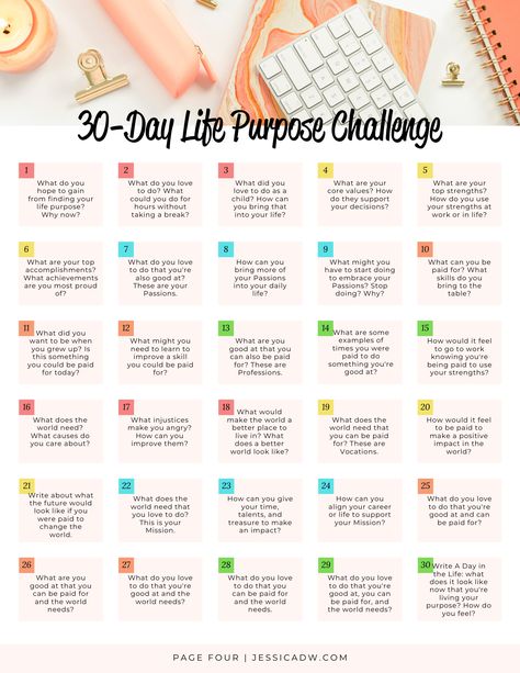 15 of My Favorite 30-day Challenges — Jessica DW | Spiritual Leadership Coach Improve My Life, Spiritual Leadership, Live Simple, Challenges To Do, New Habits, Try New Things, Self Care Bullet Journal, Monthly Challenge, Journaling Prompts