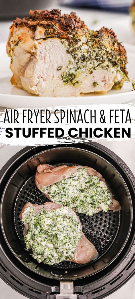 Spinach Artichoke Chicken Air Fryer, Spinach Stuffed Chicken Air Fryer, Air Fryer Feta Cheese, Air Fryer Pesto Chicken Breast, Air Fry Stuffed Chicken Breast, Spinach Feta Stuffed Chicken Breast, Airfryer Stuffed Chicken Breast, Air Fryer Stuffed Chicken Breast, Air Fryer Spinach