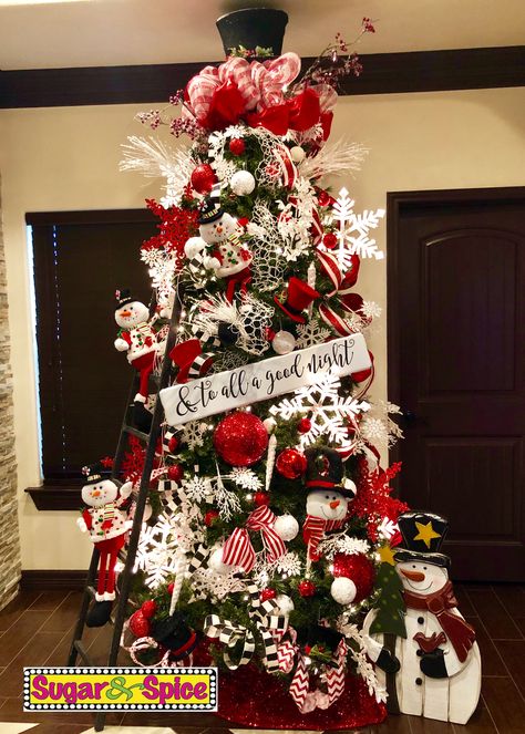 Frosty the snowman ☃️🎵🎶🎵🎶 Thank you Thelma Azeneth Hernandez another year, another theme, another tree!!!  May your family’s  Christmas be filled with joy and good times #sugarandspicechristmas2019 #christmastrees2019 #christmastreerentals2019 Amazing Christmas Trees, Diy Christmas Tree Topper, Christmas Tree Decorating Themes, Tree Themes, Frosty The Snowman, Creative Christmas Trees, Fun Christmas Decorations, Snowman Christmas Tree, Christmas Themes Decorations