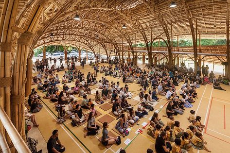 Modern Organic Design, Bamboo Building, Bamboo House Design, Sports Hall, Bamboo Structure, Bamboo Construction, Bamboo Architecture, Organic Structure, Genius Loci