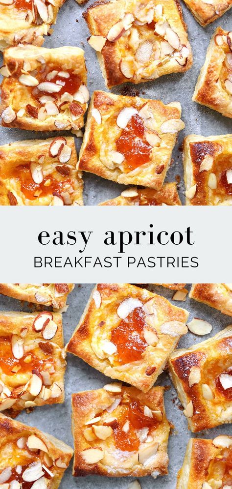 Apricot Breakfast, Breakfast Pastry Recipes, Fancy Brunch, Apricot Recipes, Puff Pastries, Breakfast Pastries, Frozen Puff Pastry, Puff Pastry Recipes, Apricot Jam