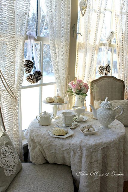 Tea Time ~ A Year in Review Tea Room Decor, Vintage Tea Rooms, A Year In Review, Winter Tea, Tea Cups And Saucers, House Gardens, Year In Review, Cups And Saucers, Tea Shop