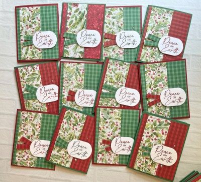 Tree Christmas Cards Handmade, Stamp A Stack Christmas Cards, Stampin Up Joy Of Christmas Dsp Cards, Christmas Card Layouts Templates, Quick And Easy Cards To Make, Stampin Up Joy Of Christmas Dsp, Joy Of Christmas Stampin Up Cards, Quick Christmas Cards, Simple Homemade Christmas Cards