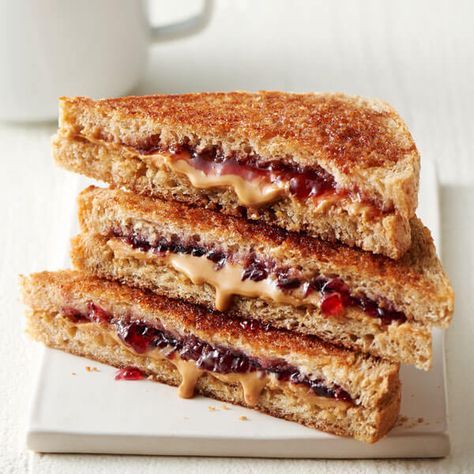 Grilled Peanut Butter Peanut Butter Jelly Sandwich, Jam Sandwich, Grilled Sandwiches, Jelly Sandwich, Grain Bread, Paleo Bread, Peanut Butter Sandwich, Peanut Butter And Jelly, Peanut Butter Jelly